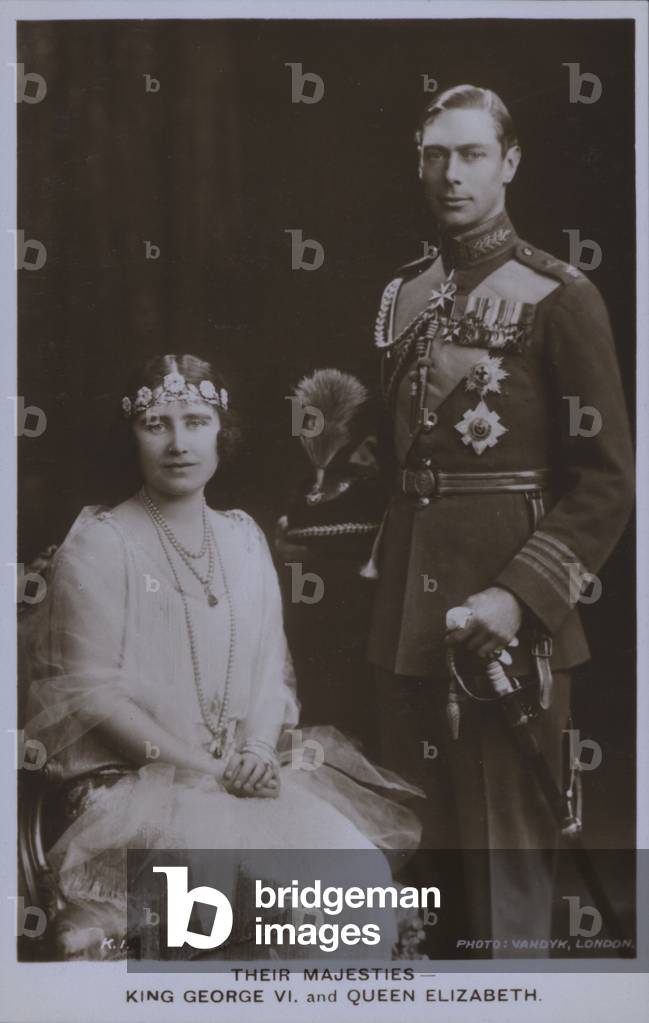 Their majesties, King George VI and Queen Elizabeth (b/w photo)