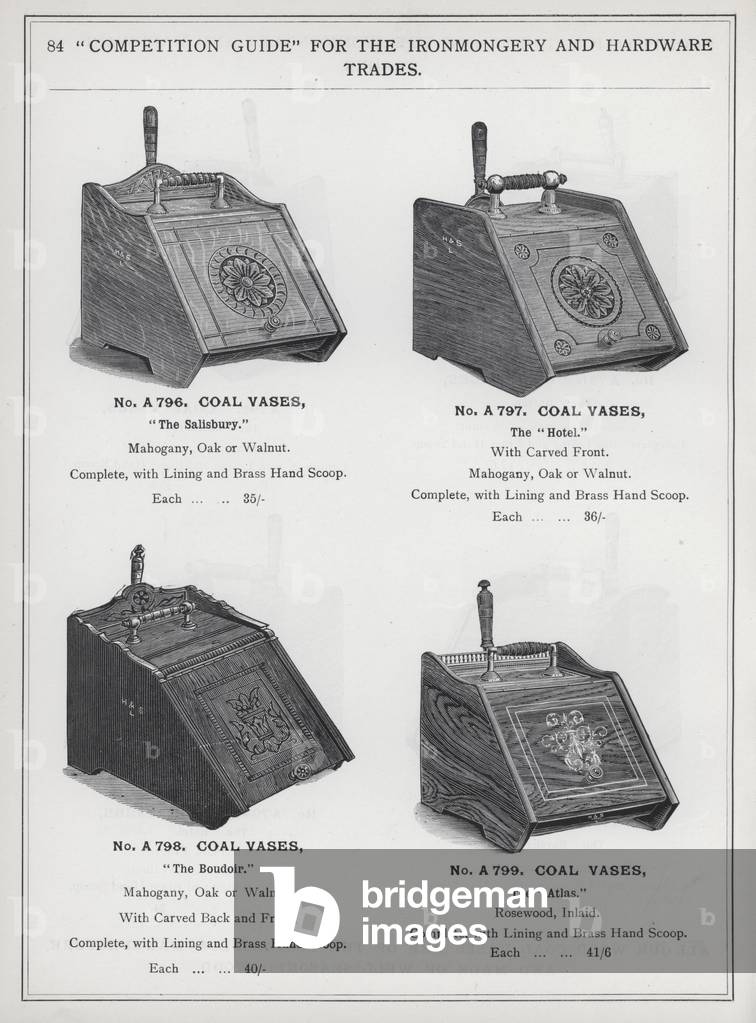 Page of catalogue for the Ironmongery and Hardware Trades, c 1895 (litho)