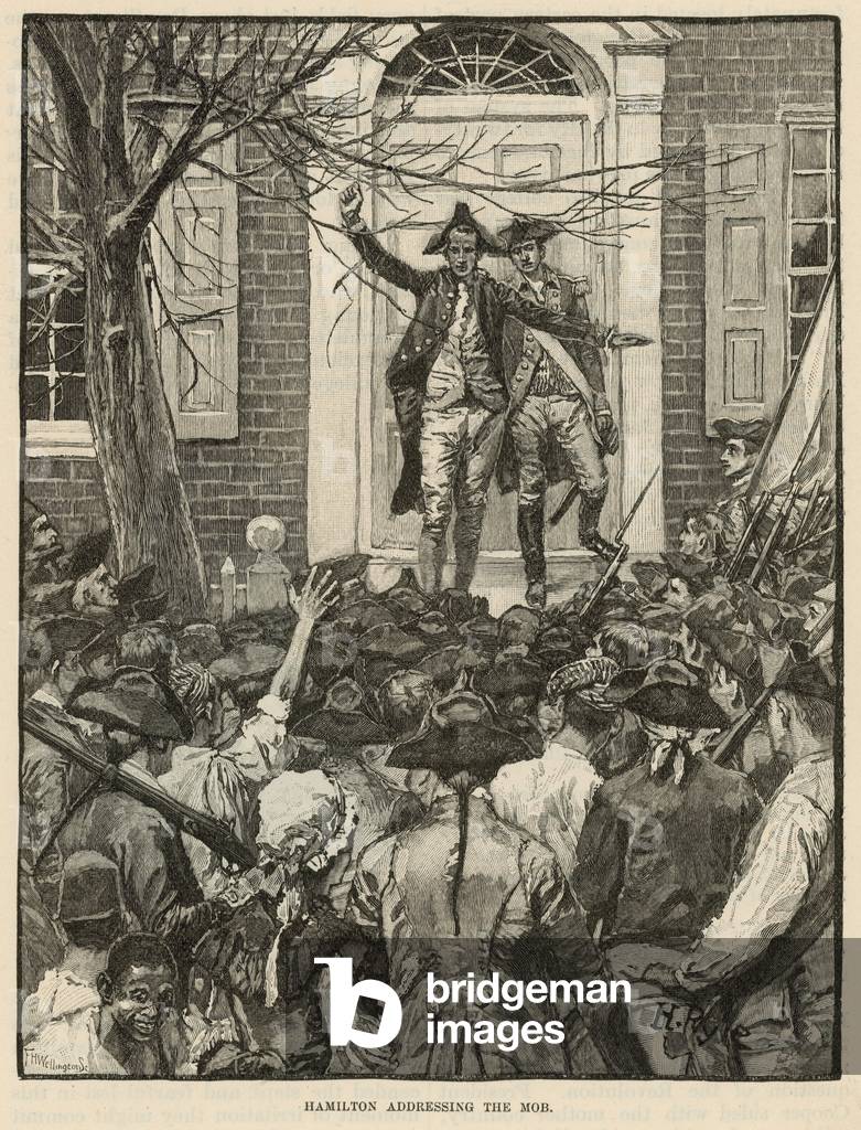 Hamilton addressing the mob (engraving)