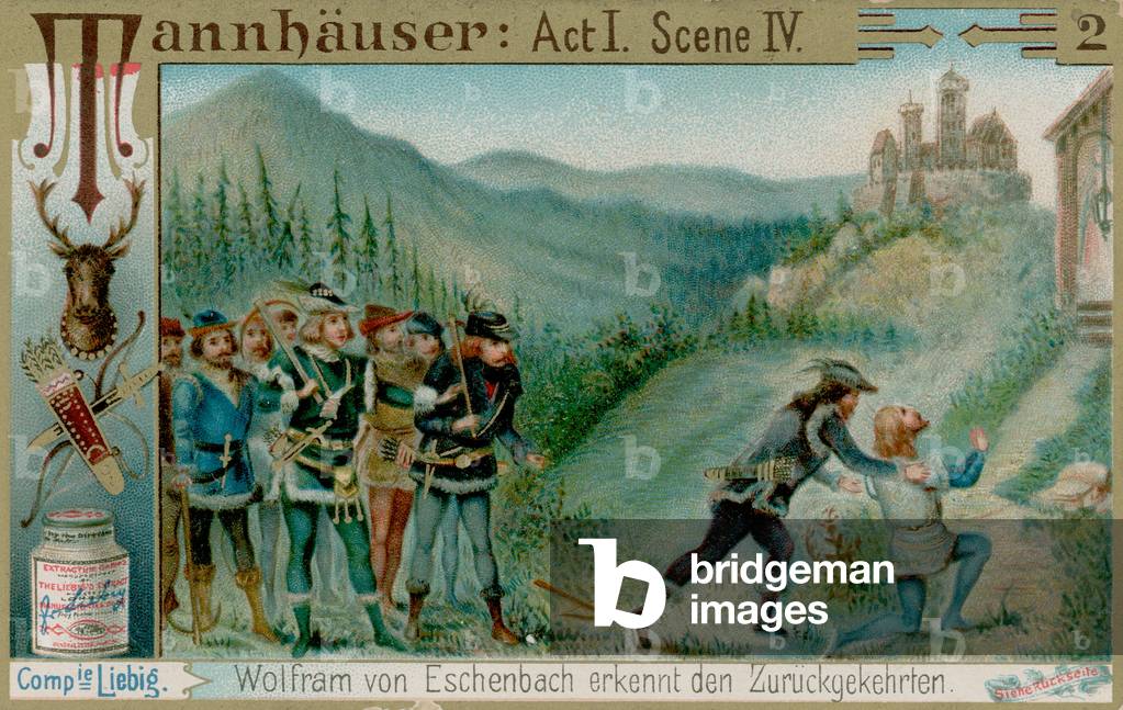 Wolfram and His Companions Find Tannhauser (chromolitho)