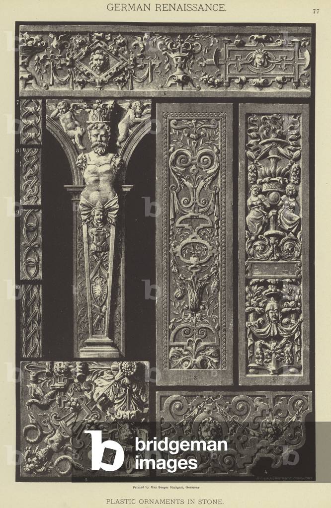 German Renaissance, Plastic Ornaments in Stone (colour litho)