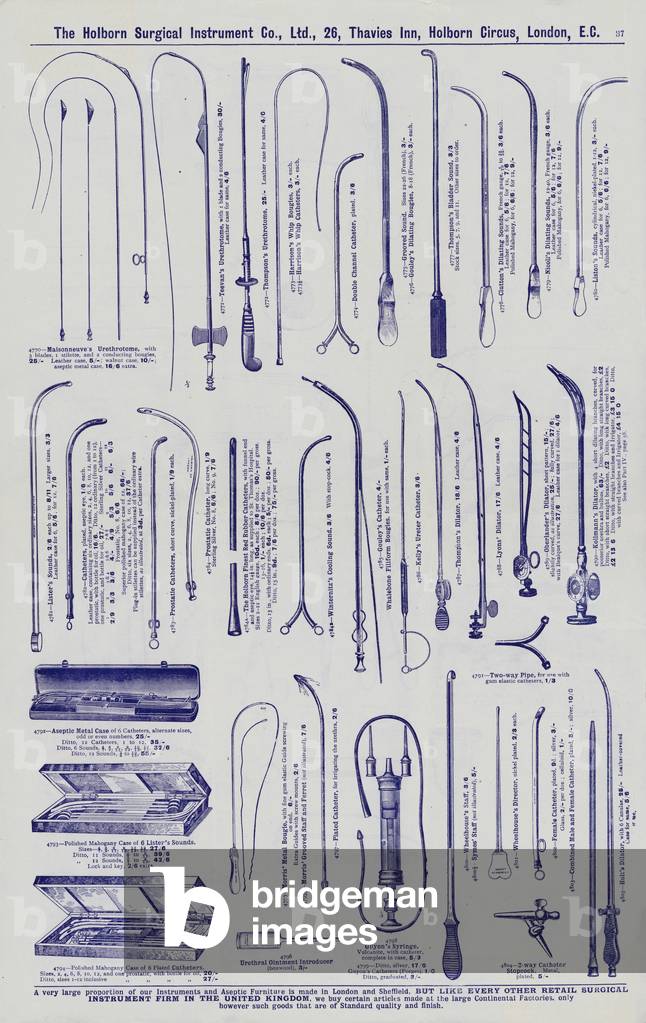 Page from Surgical instrument catalogue, c.1900 (litho)