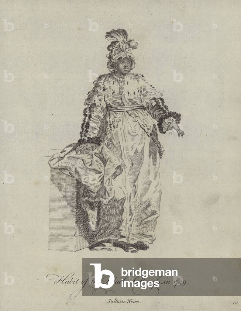 Habit of the Black Sultaness in 1749 (engraving)
