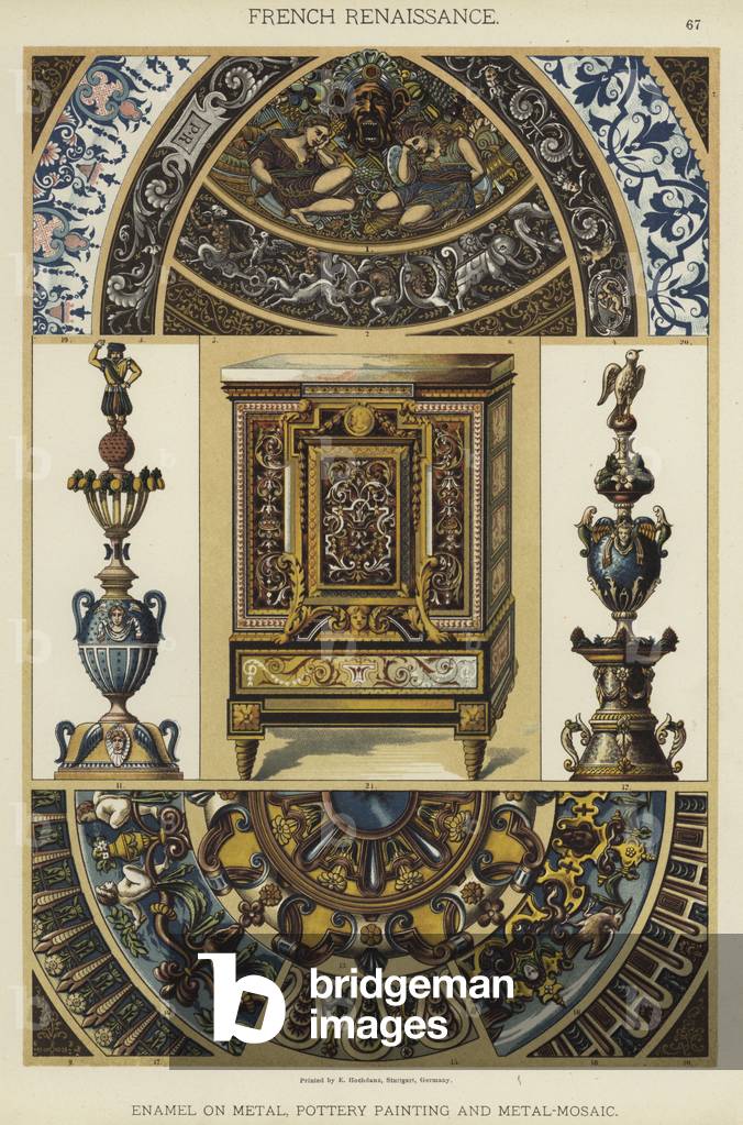 French Renaissance, Enamel on Metal, Pottery Painting and Metal-Mosaic (colour litho)