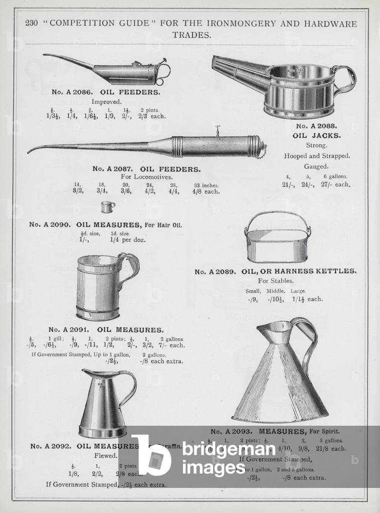 Page of catalogue for the Ironmongery and Hardware Trades, c 1895 (litho)