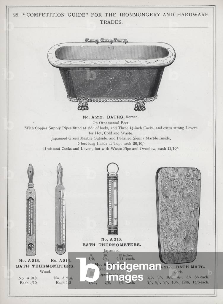 Page of catalogue for the Ironmongery and Hardware Trades, c 1895 (litho)