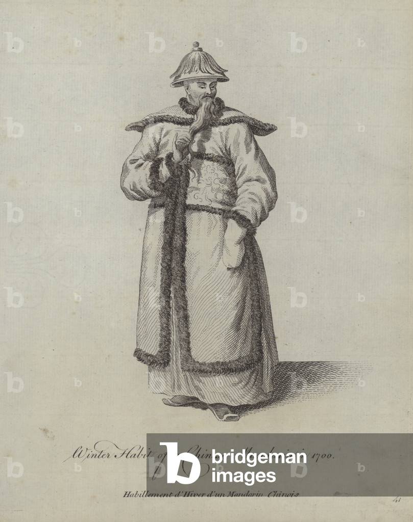 Winter Habit of a Chinese Mandarin in 1700 (engraving)