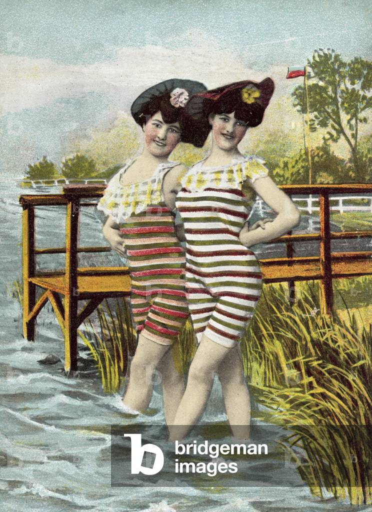 Two bathing belles (colour photo)