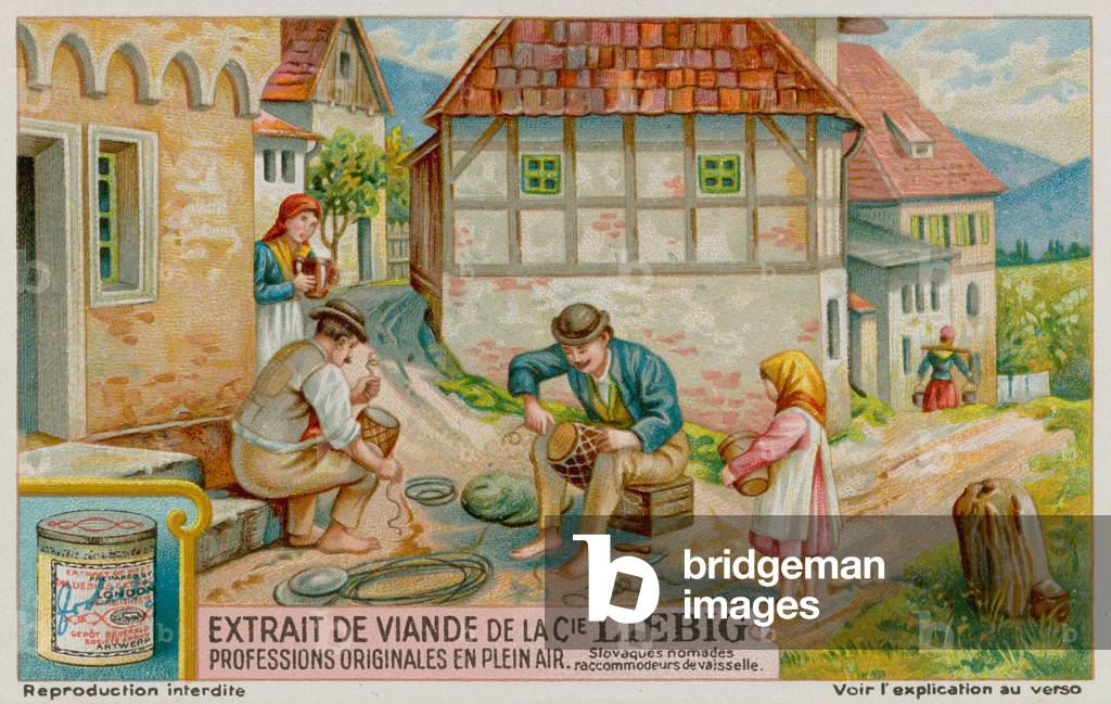Travelling cookware repairers in Slovakia (chromolitho)
