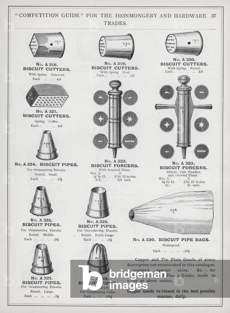Page of catalogue for the Ironmongery and Hardware Trades, c 1895 (litho)