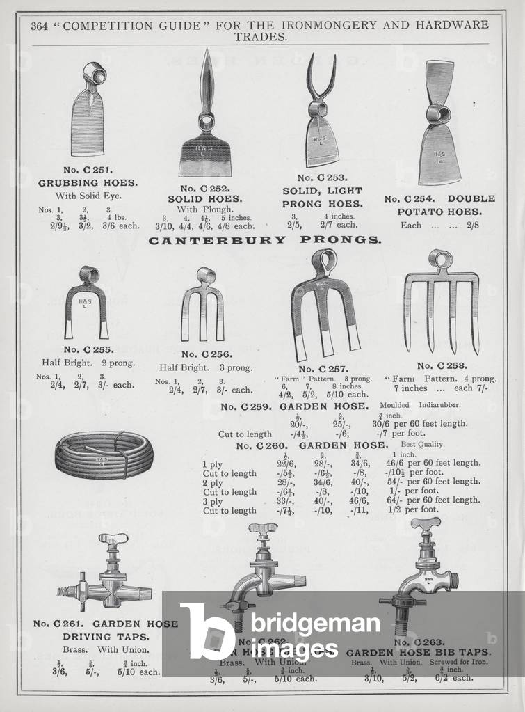 Page of catalogue for the Ironmongery and Hardware Trades, c 1895 (litho)