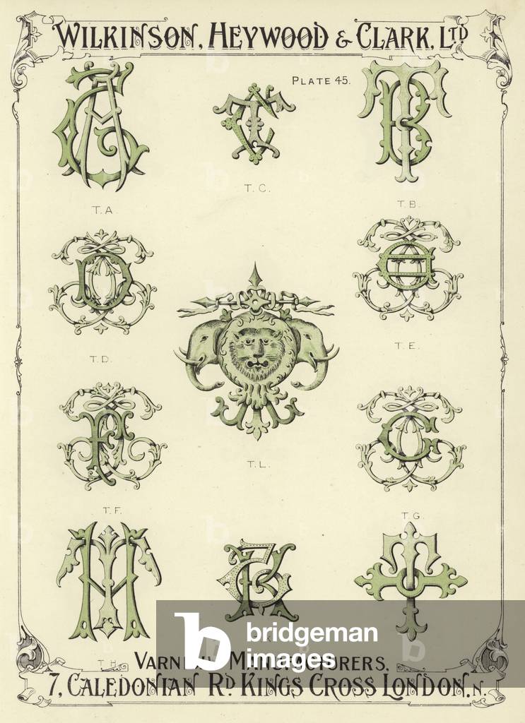 TA, TC, TB, TD, TL, TE, TF, TG, TH, TK (chromolitho)