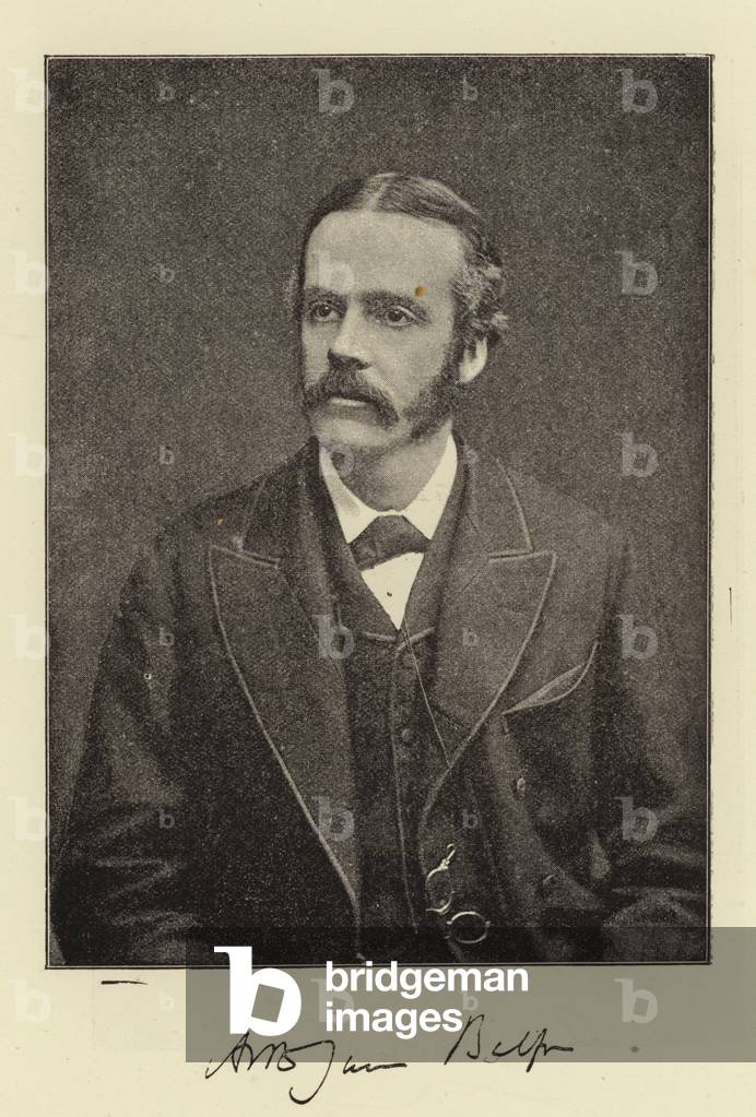 The Right Hon Arthur James Balfour, MP, Chief Secretary for Ireland and future Leader of the Conservative Party (b/w photo)