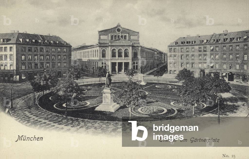 Theater am Gartnerplatz, Munich (b/w photo)