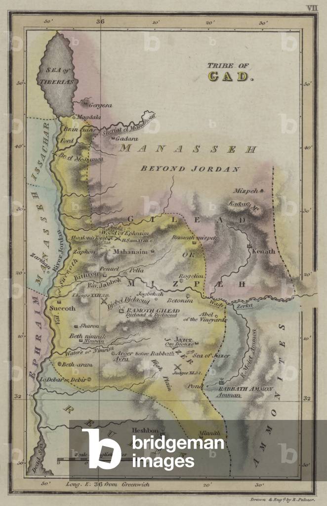 Tribe of Gad (coloured engraving)