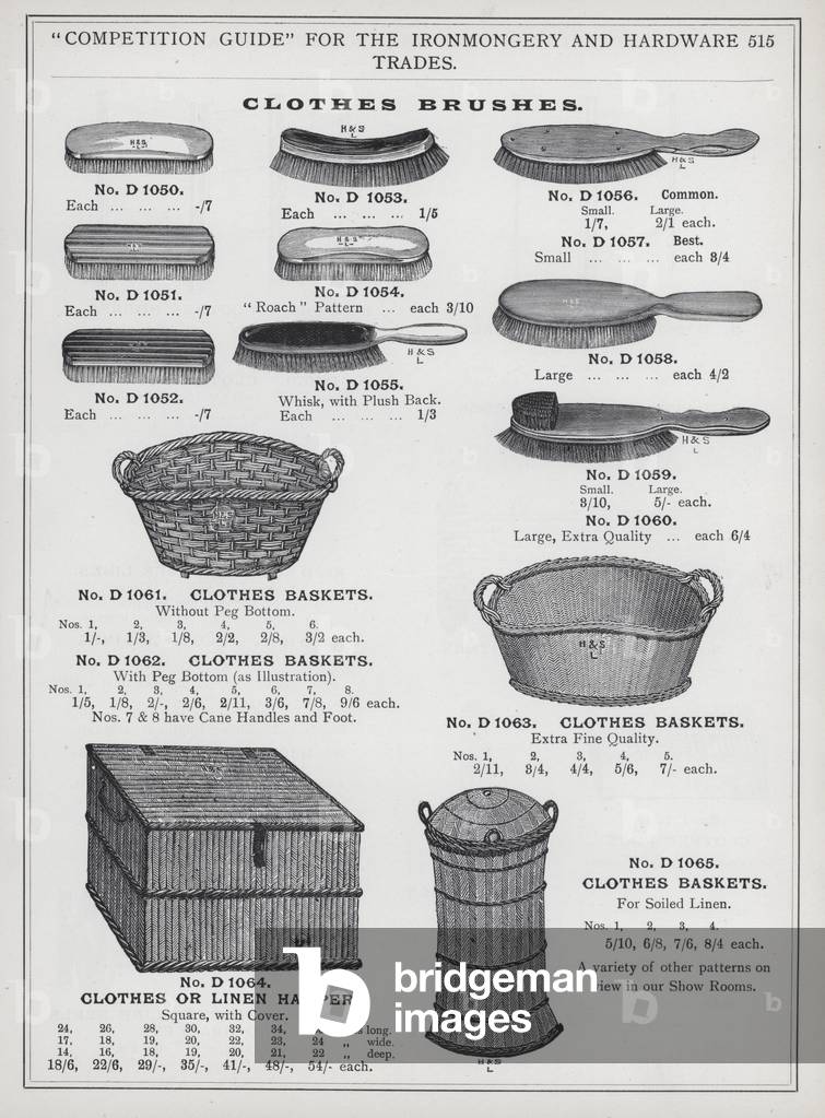 Page of catalogue for the Ironmongery and Hardware Trades, c 1895 (litho)