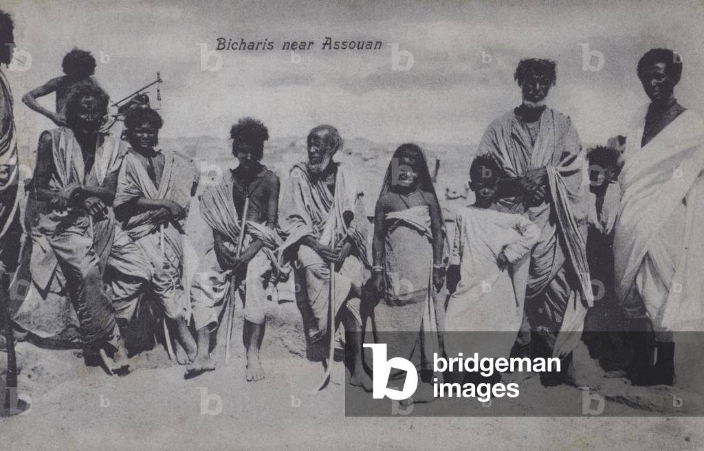 Bicharis near Aswan, Egypt (b/w photo)