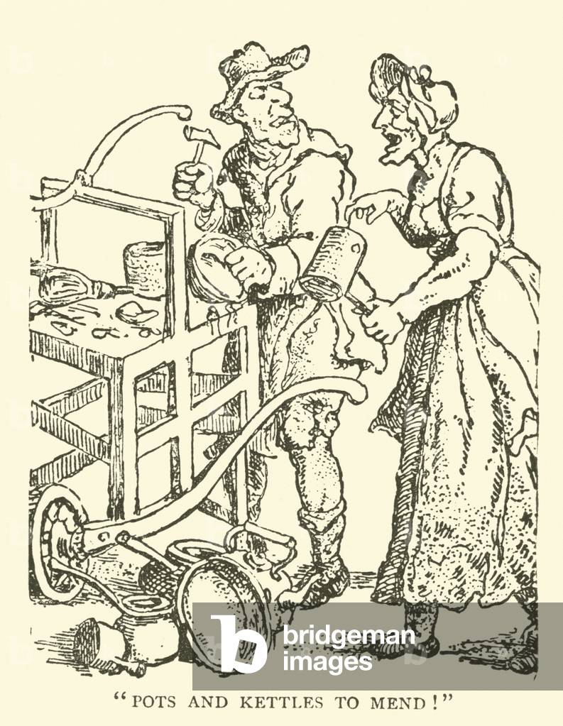 Mending pots and kettles (woodcut)