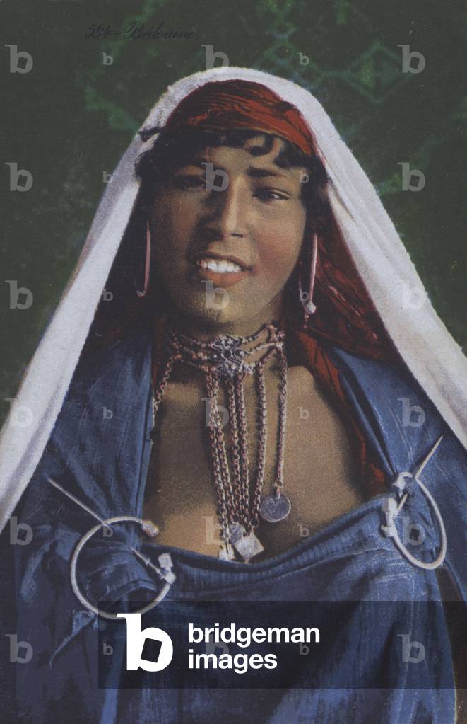Young Bedouin woman, Northern Africa (coloured photo)