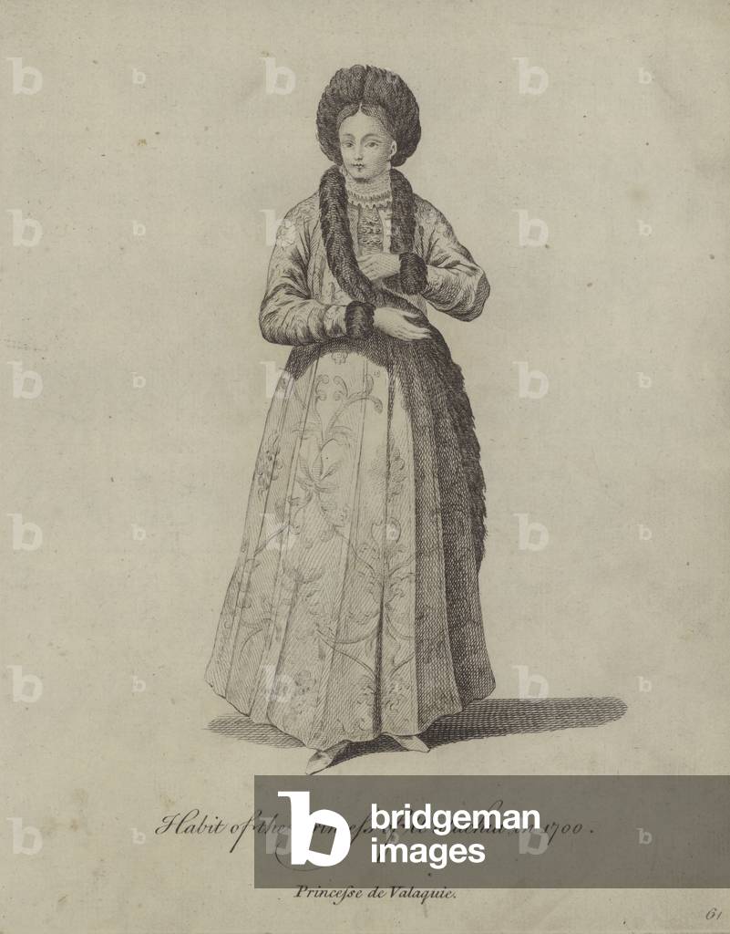 Habit of the Princess of Walachia in 1700 (engraving)