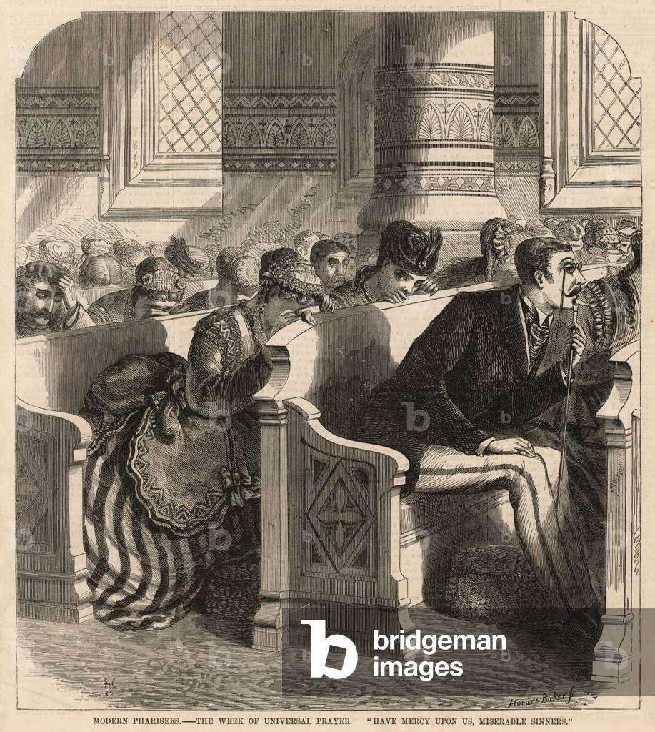 Modern Pharisees; the week of universal prayer (engraving)