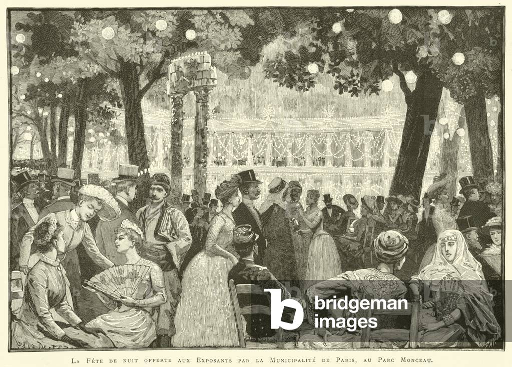 La Fete de nuit offerte aux Exposants par la Municipalite de Paris, au Parc Monceau (engraving)