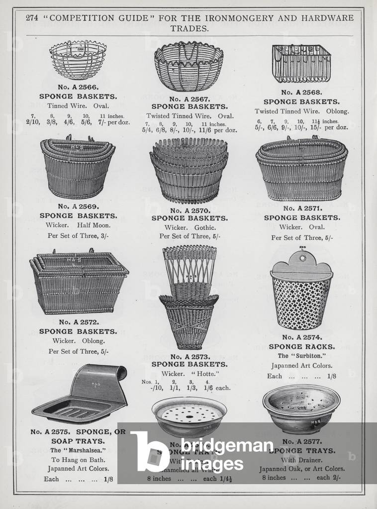 Page of catalogue for the Ironmongery and Hardware Trades, c 1895 (litho)