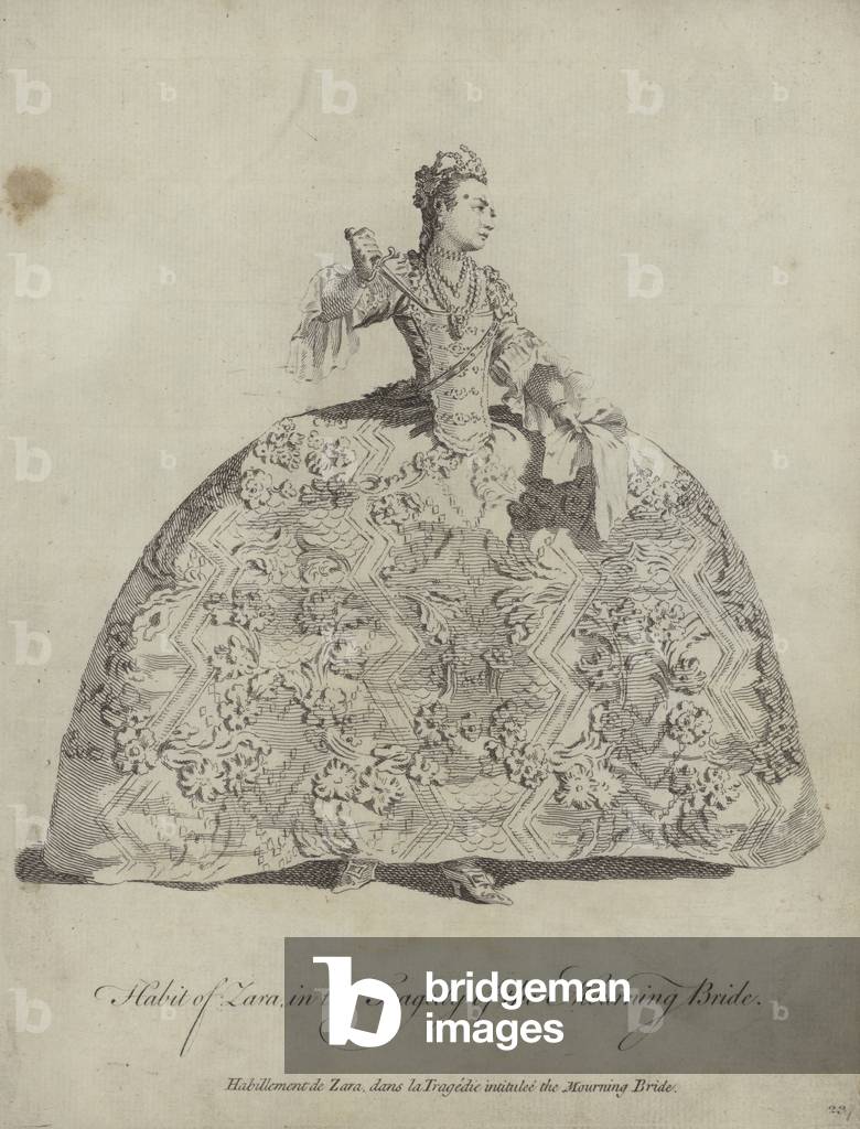 Habit of Zara in the Tragedy of the Mourning Bride (engraving)