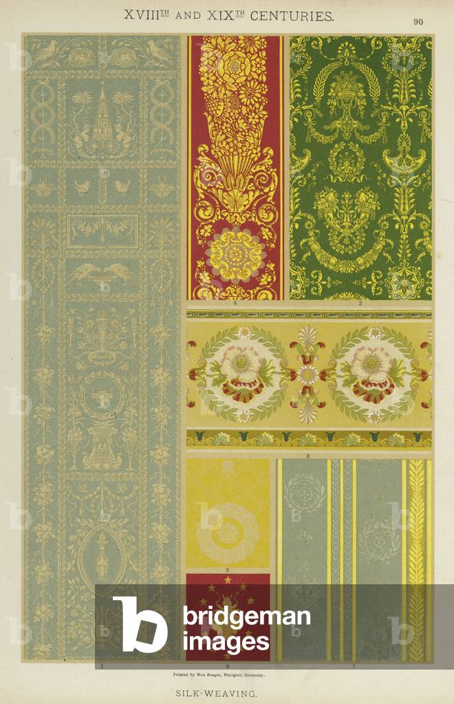 XVIIIth and XIXth Centuries, Silk-Weaving (colour litho)