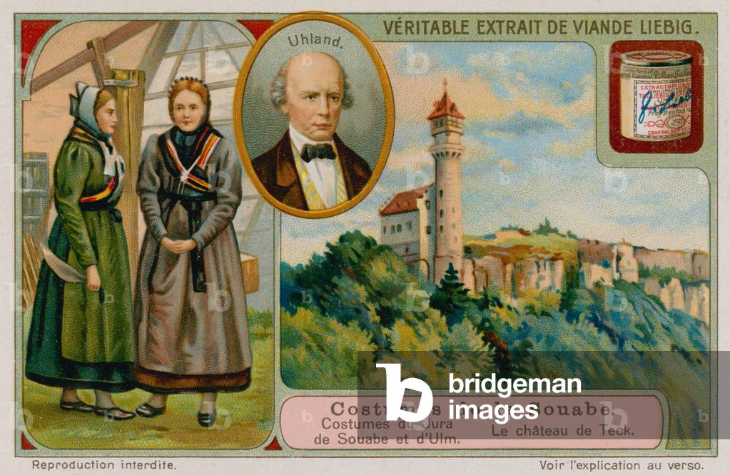 The clothes of Jura and Ulm, Ludwig Uhland and Castle Teck (chromolitho)
