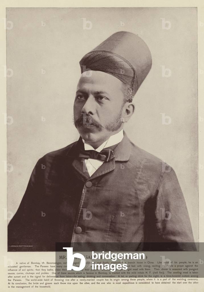 Mr Baramsabgee, Parsee Merchant (b/w photo)