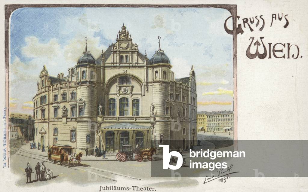 Emperor's Jubilee Civic Theatre, Vienna (colour litho)