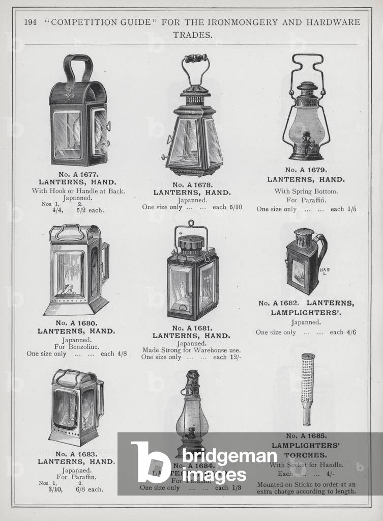 Page of catalogue for the Ironmongery and Hardware Trades, c 1895 (litho)