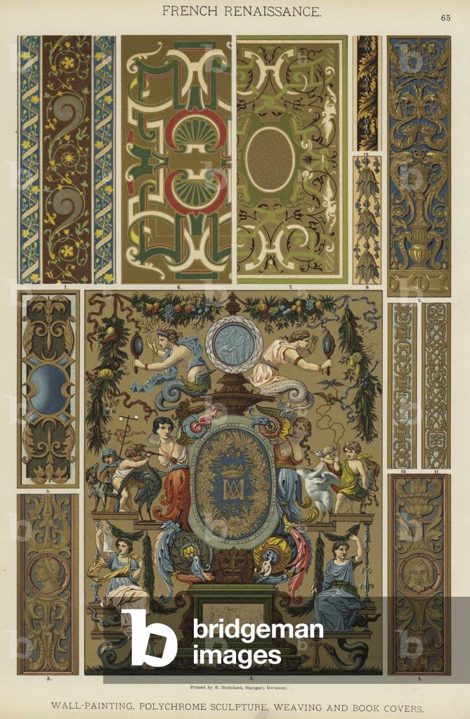 French Renaissance, Wall-Painting, Polychrome Sculpture, Weaving and Book Covers (colour litho)