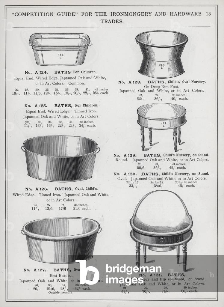 Page of catalogue for the Ironmongery and Hardware Trades, c 1895 (litho)