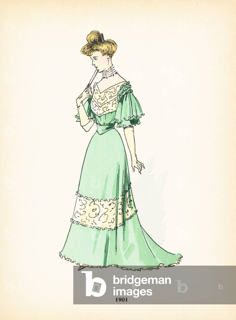 Ladies fashion, 1901 (colour litho)