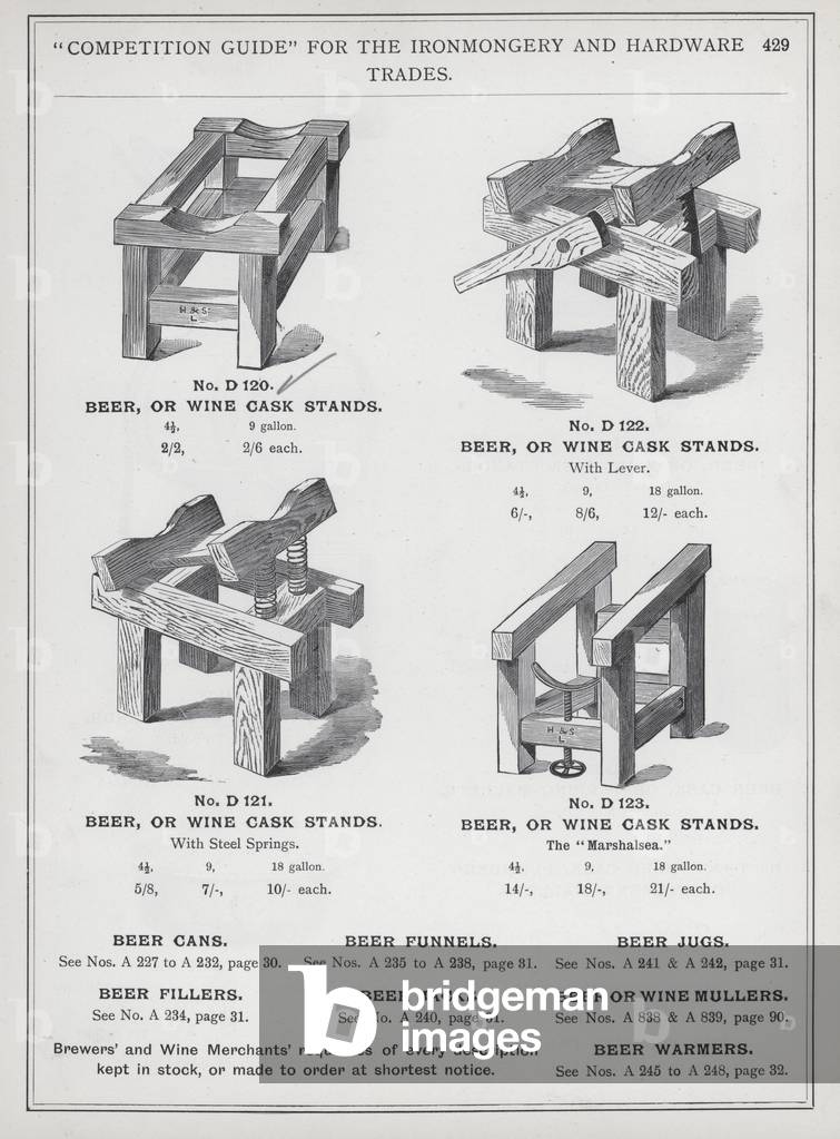 Page of catalogue for the Ironmongery and Hardware Trades, c 1895 (litho)