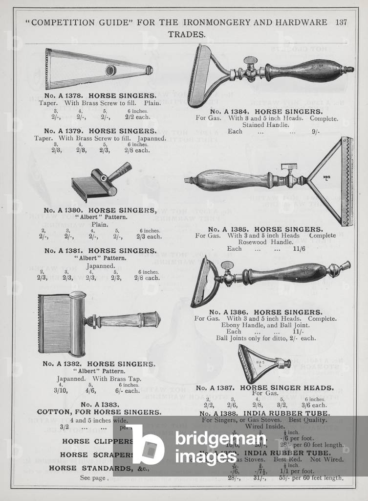 Page of catalogue for the Ironmongery and Hardware Trades, c 1895 (litho)