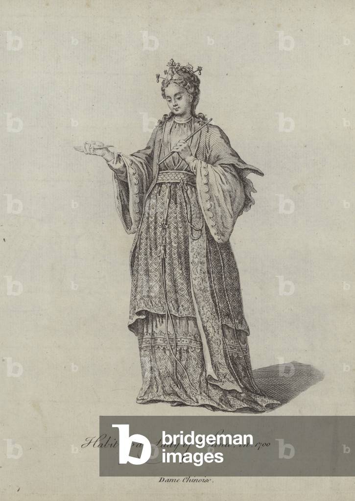 Habit of a Lady of China in 1700 (engraving)