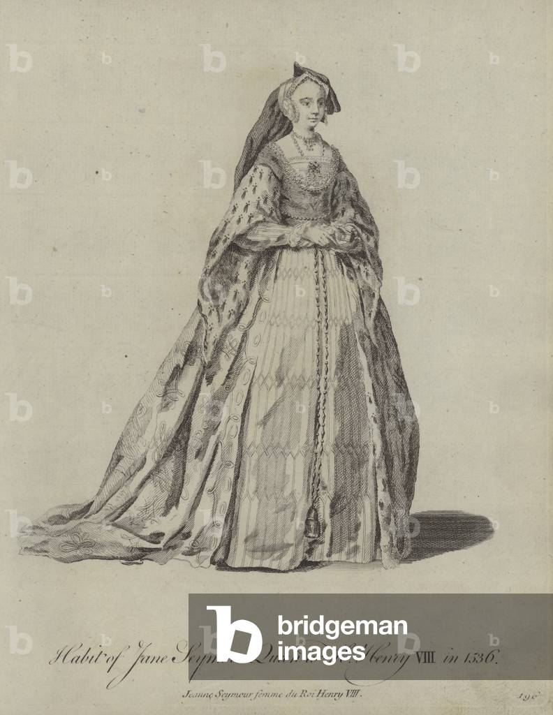 Habit of Jane Seymour Queen to King Henry VIII in 1536 (engraving)