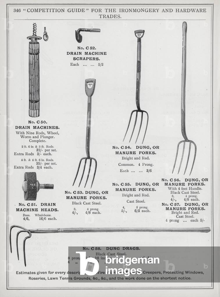 Page of catalogue for the Ironmongery and Hardware Trades, c 1895 (litho)