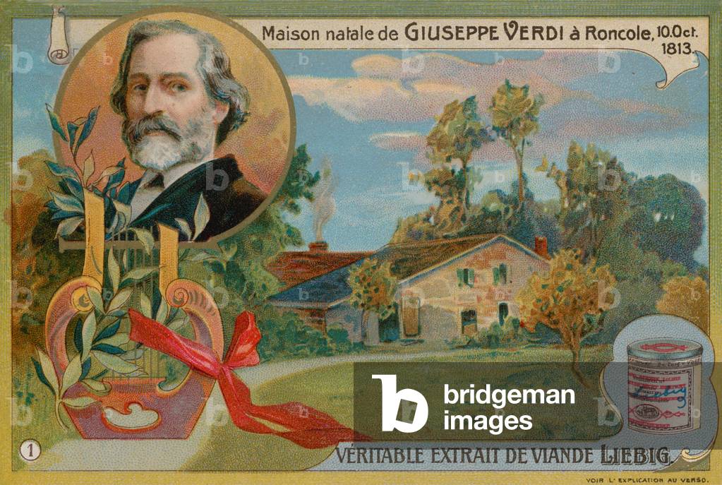 Verdi's Birthplace in Roncole (chromolitho)