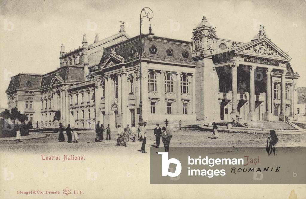 National Theatre, Iasi, Romania (b/w photo)