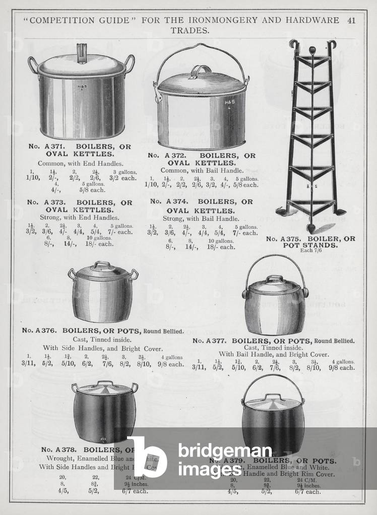 Page of catalogue for the Ironmongery and Hardware Trades, c 1895 (litho)