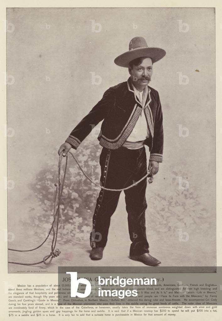 Jose Maria Garcia, Mexican Cowboy (b/w photo)
