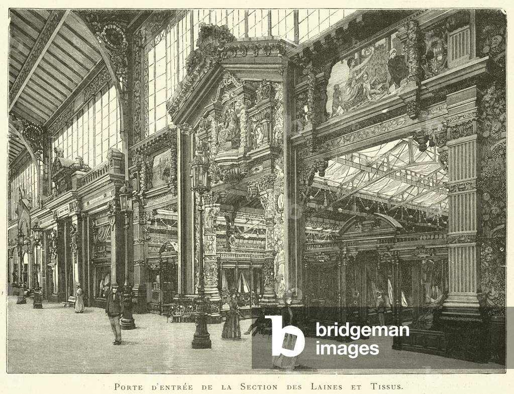 Porte d'entree de la Section des Laines et Tissus (engraving)