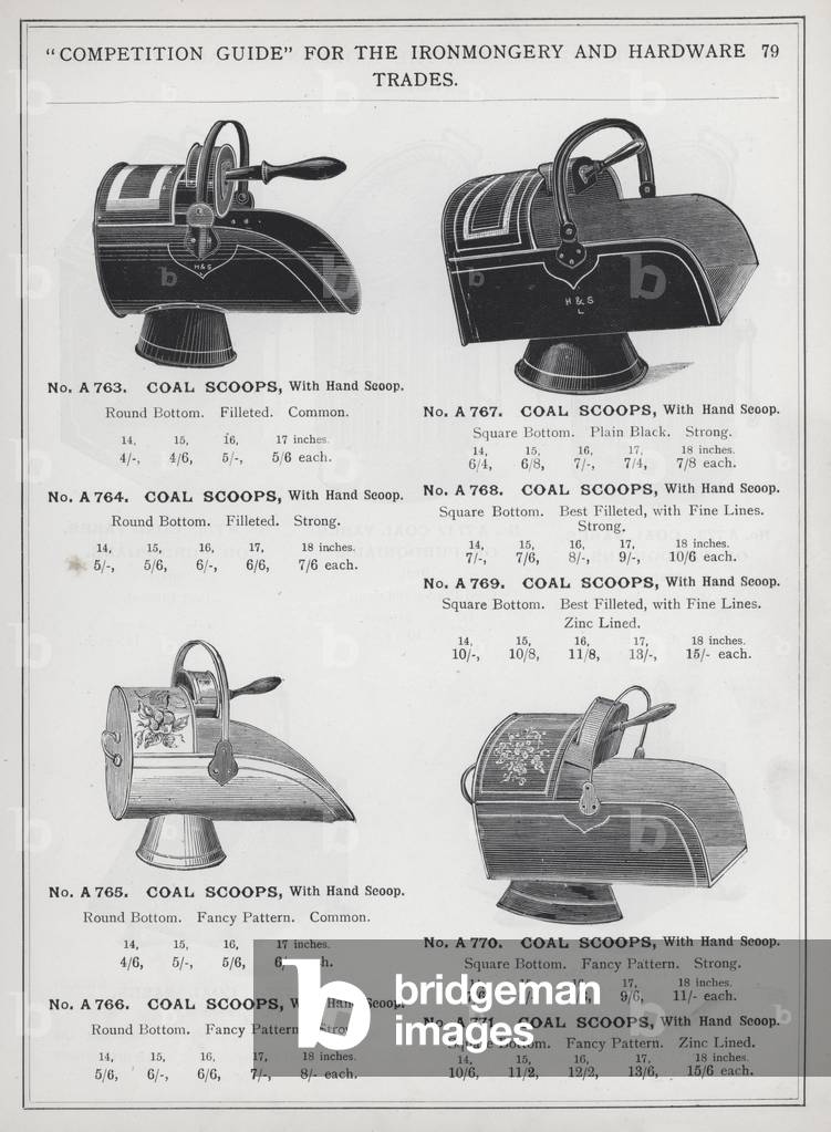 Page of catalogue for the Ironmongery and Hardware Trades, c 1895 (litho)