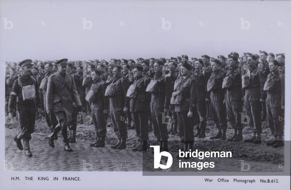 HM The King in France (b/w photo)