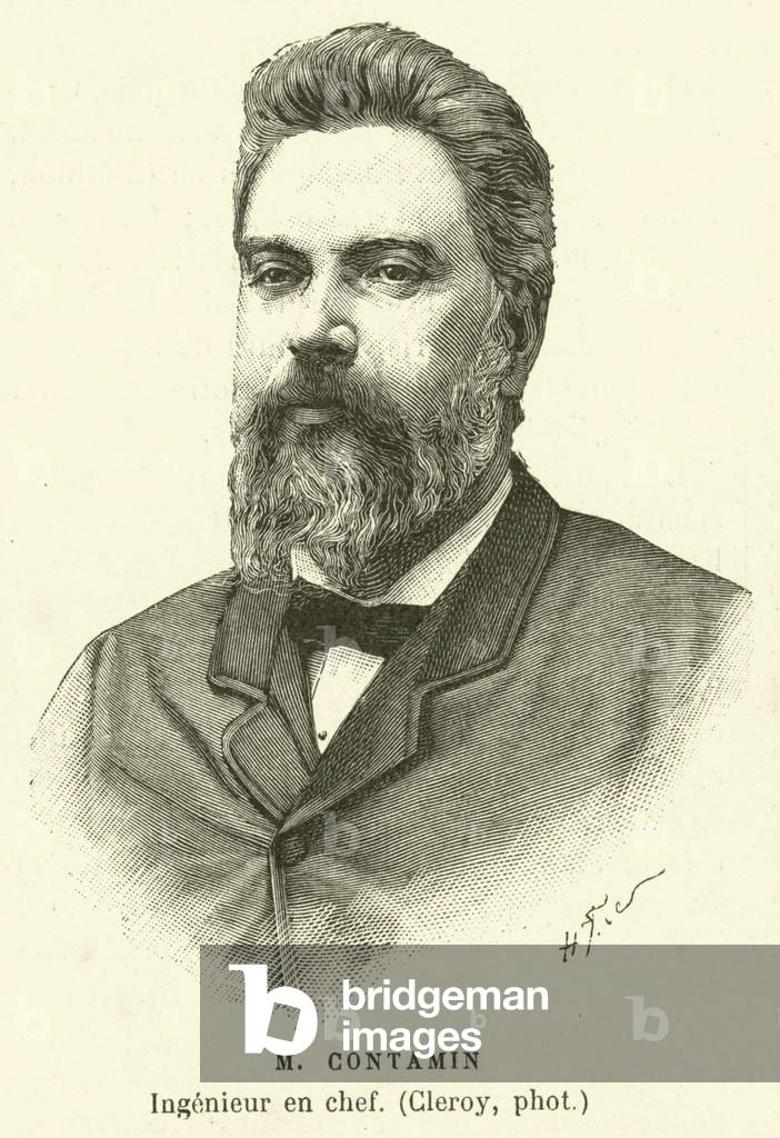 M Contamin, Ingenieur en chef (engraving)
