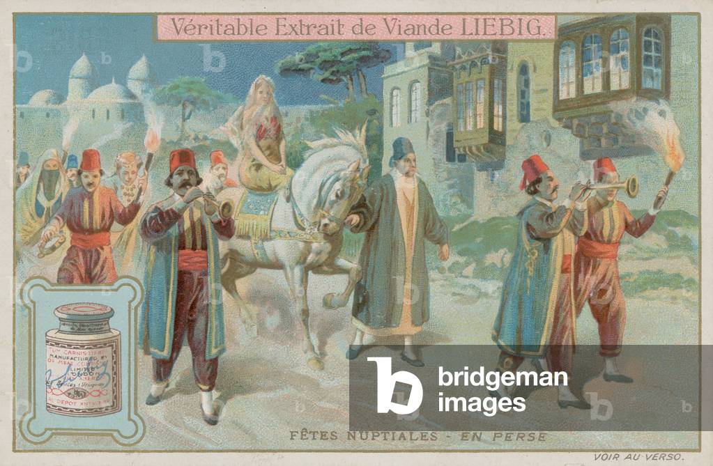 Persian wedding traditions (chromolitho)